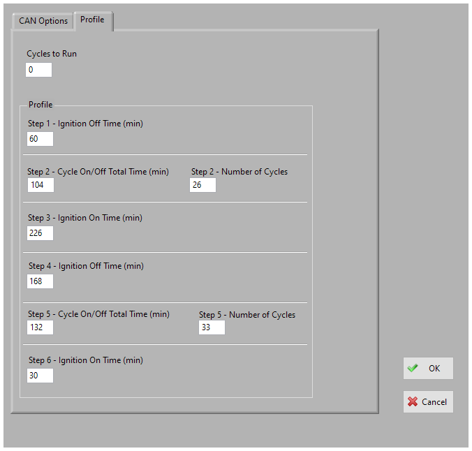 Options Dialog FP Profile