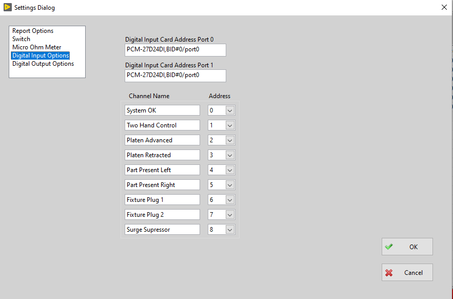 Micro Ohm Digital Input Options