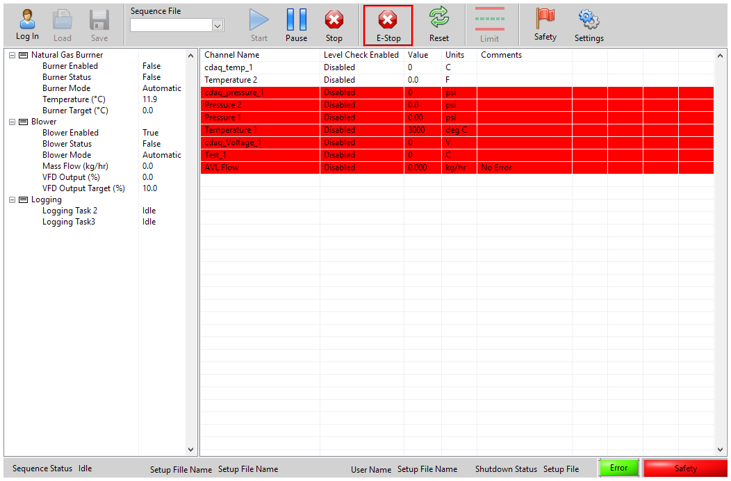 Flow Lab Main Screen