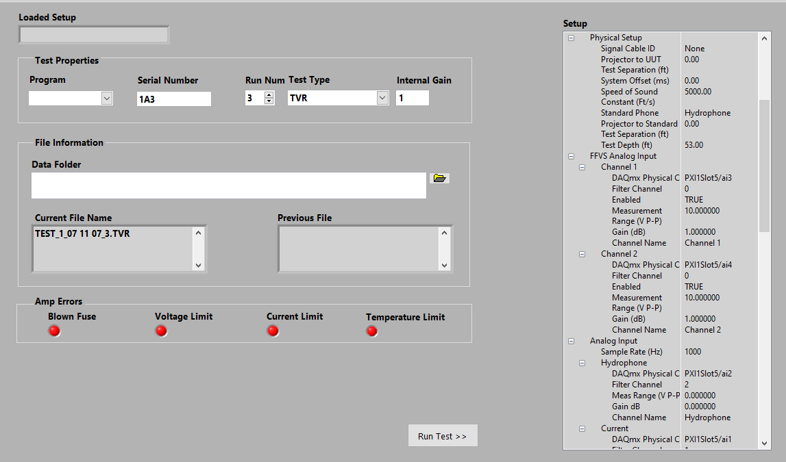 USSI Setup Screen